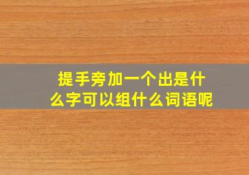 提手旁加一个出是什么字可以组什么词语呢