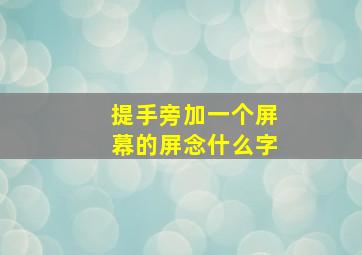 提手旁加一个屏幕的屏念什么字