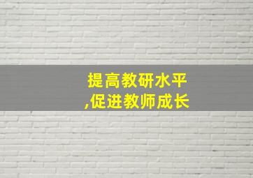 提高教研水平,促进教师成长