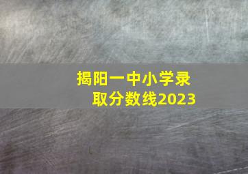 揭阳一中小学录取分数线2023