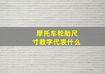 摩托车轮胎尺寸数字代表什么