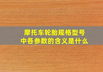 摩托车轮胎规格型号中各参数的含义是什么