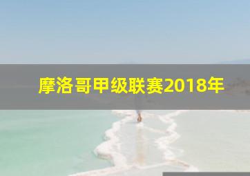 摩洛哥甲级联赛2018年