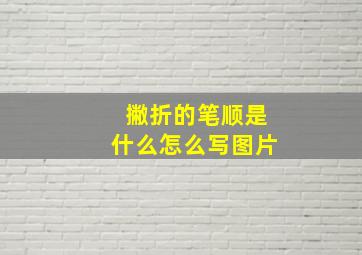 撇折的笔顺是什么怎么写图片