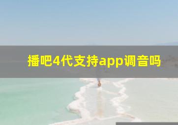 播吧4代支持app调音吗