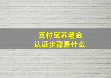 支付宝养老金认证步骤是什么