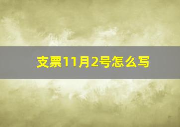 支票11月2号怎么写