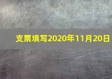 支票填写2020年11月20日