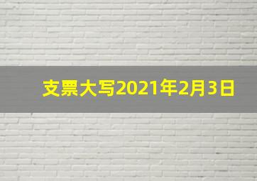 支票大写2021年2月3日