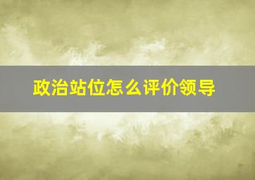 政治站位怎么评价领导