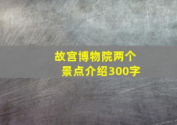 故宫博物院两个景点介绍300字