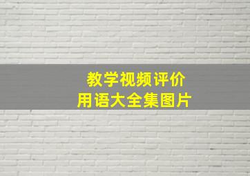 教学视频评价用语大全集图片