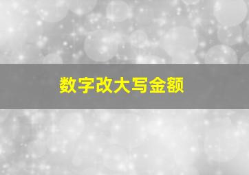 数字改大写金额