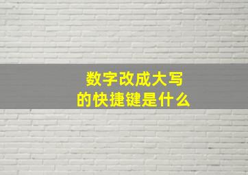 数字改成大写的快捷键是什么