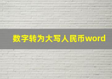 数字转为大写人民币word