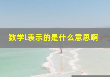 数学l表示的是什么意思啊