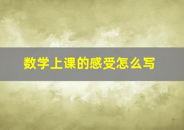 数学上课的感受怎么写