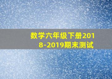 数学六年级下册2018-2019期末测试