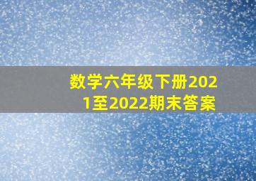 数学六年级下册2021至2022期末答案