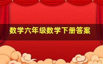 数学六年级数学下册答案