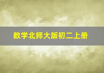 数学北师大版初二上册