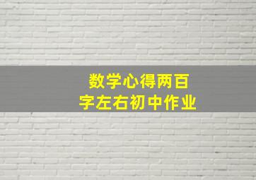 数学心得两百字左右初中作业