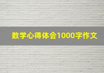 数学心得体会1000字作文