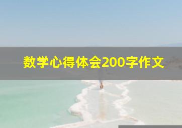 数学心得体会200字作文