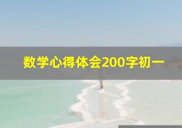 数学心得体会200字初一