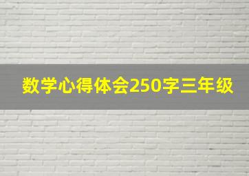 数学心得体会250字三年级