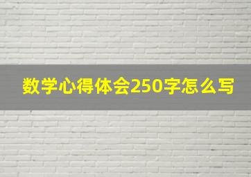 数学心得体会250字怎么写