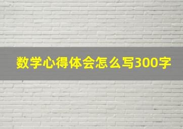 数学心得体会怎么写300字