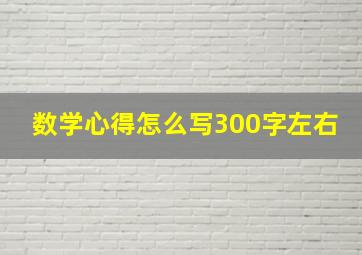 数学心得怎么写300字左右