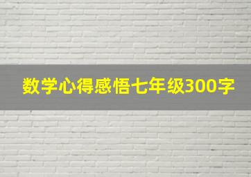 数学心得感悟七年级300字