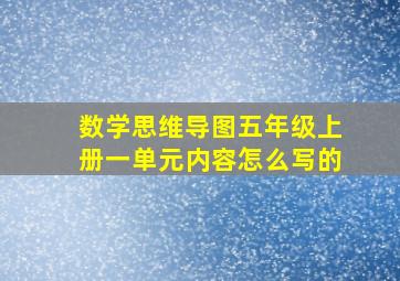 数学思维导图五年级上册一单元内容怎么写的