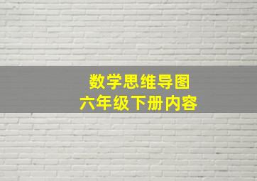 数学思维导图六年级下册内容