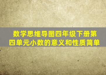 数学思维导图四年级下册第四单元小数的意义和性质简单