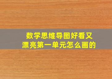 数学思维导图好看又漂亮第一单元怎么画的