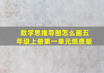 数学思维导图怎么画五年级上册第一单元纸质版