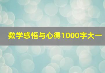 数学感悟与心得1000字大一