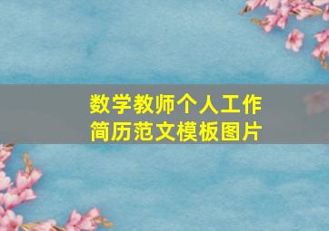 数学教师个人工作简历范文模板图片