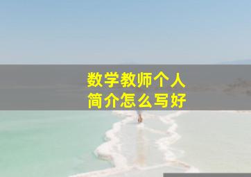 数学教师个人简介怎么写好