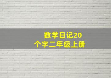 数学日记20个字二年级上册