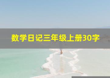 数学日记三年级上册30字