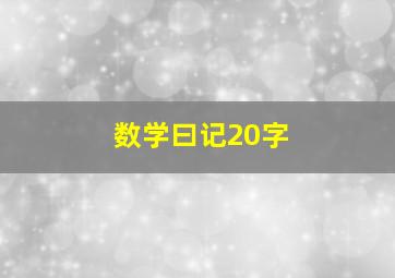 数学曰记20字