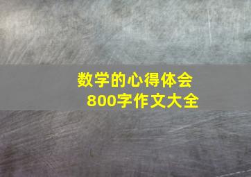 数学的心得体会800字作文大全