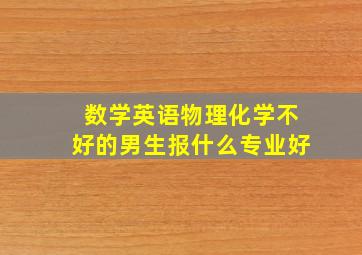 数学英语物理化学不好的男生报什么专业好