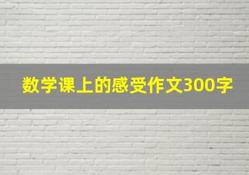 数学课上的感受作文300字