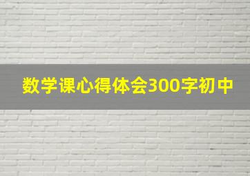 数学课心得体会300字初中