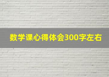 数学课心得体会300字左右